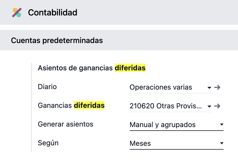 ingresos diferidos en odoo