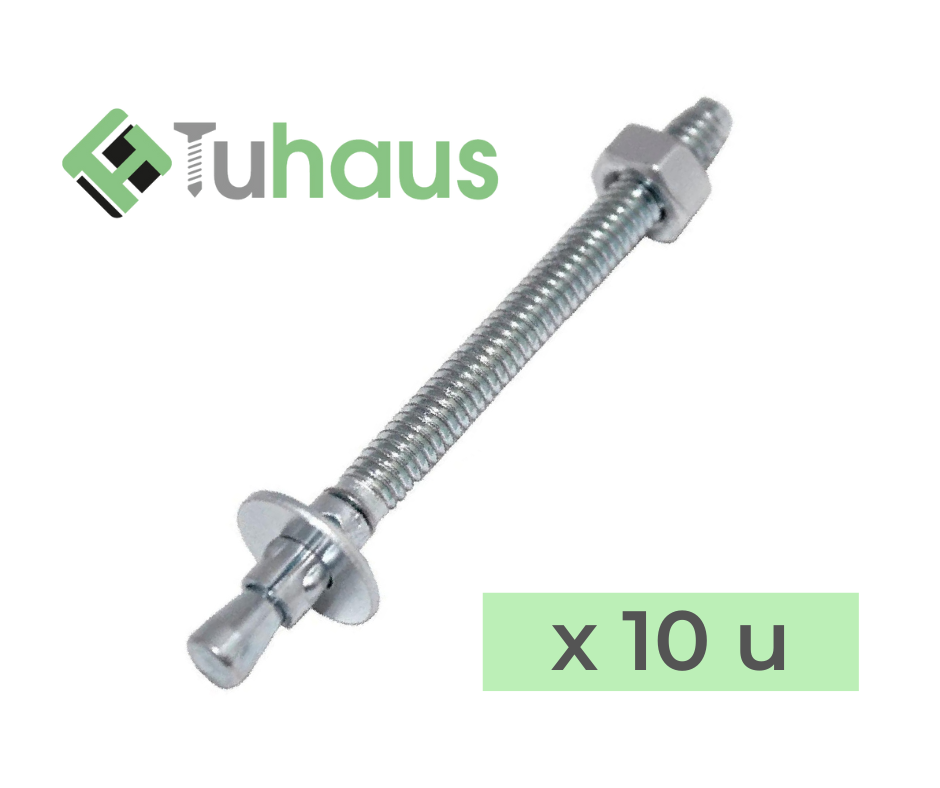 Perno de Anclaje De Cuña UNC 5/16 x 4-1/4 Hormigón Zincado - 10 u