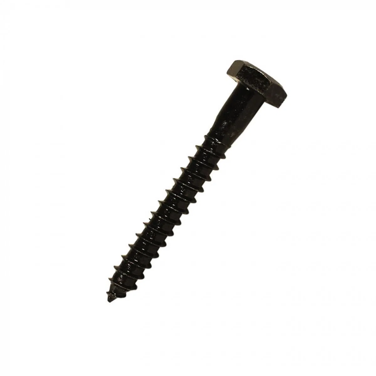 Tornillo Hexagonal Tirafondo 1/4 x 1-1/2 Madera Negro - Caja de 100 u