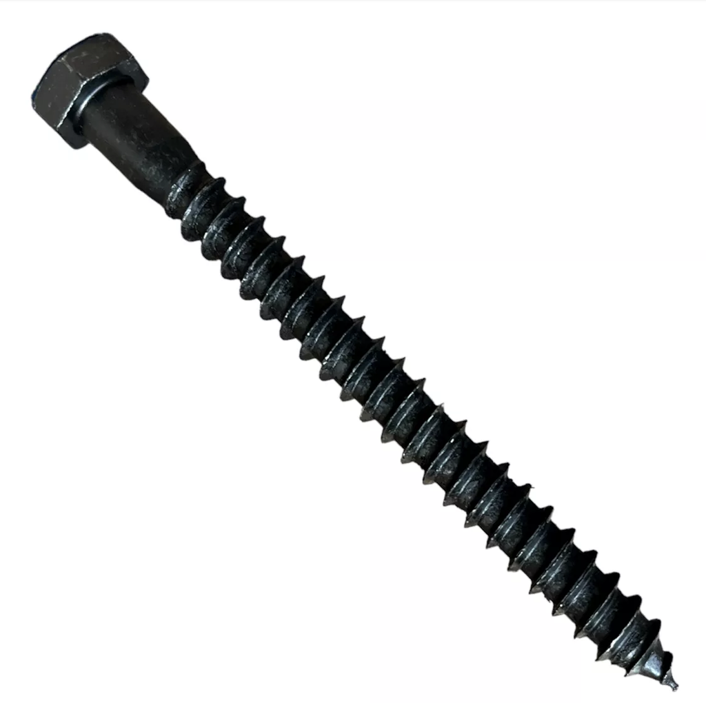 Tornillo Hexagonal Tirafondo 1/4 x 4 Madera Negro - Caja de 100 u