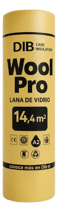 Aislante Lana de Vidrio Wool Pro 50mm.