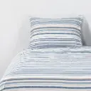 Sábanas Estampada Líneas Azul-Beige