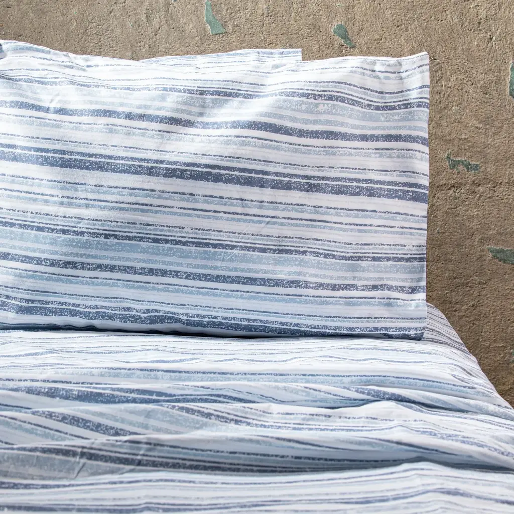 Sábanas Estampada Líneas Azul