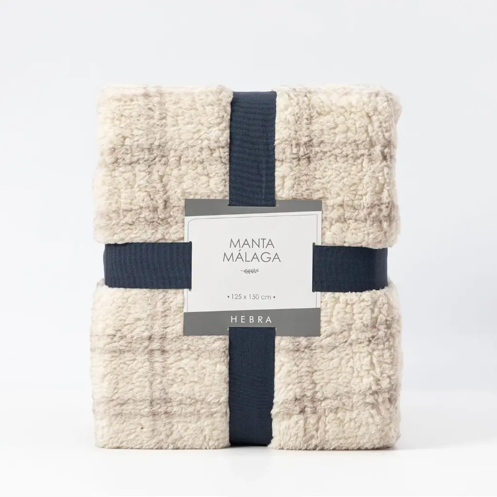 Manta Sherpa 125x150 Málaga Gris