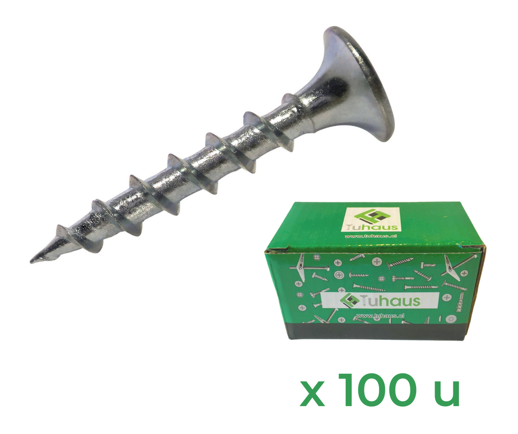 Tornillo Volcanita CRS 6x1-1/4 Zincado - Caja de 100u