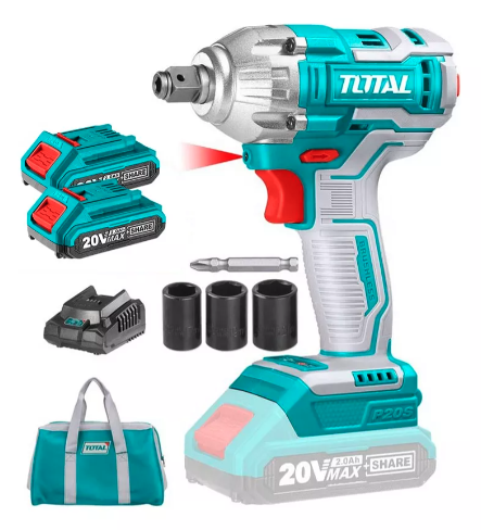 [TIWLI20208] Taladro Atornillador 20 V y Llave de Impacto + 2 Baterías + Cargador Total