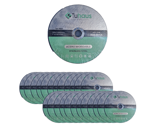 Disco de Corte Acero Inoxidable 7" (180x1.6x22mm) 25 unidades